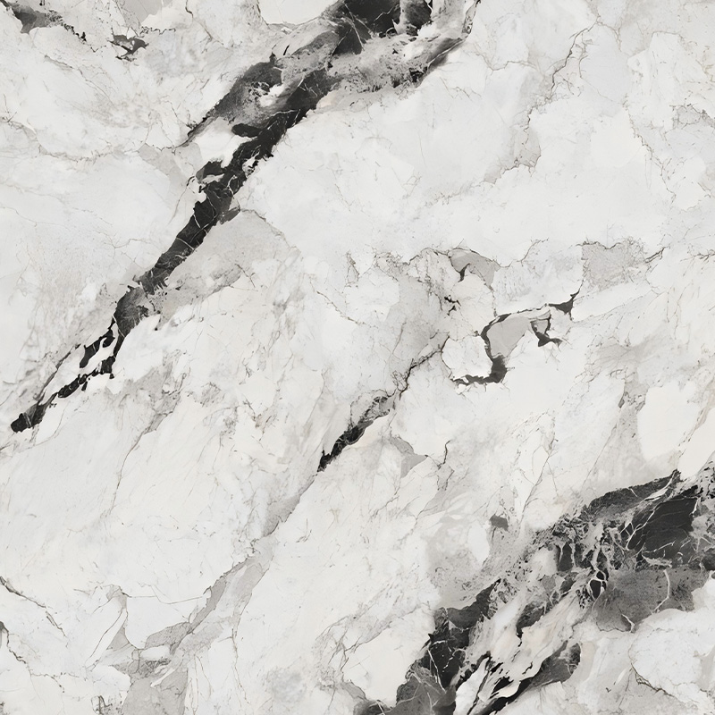 Paysage motif blanc feuille d'estampage chaud pour tachet en marbre UV